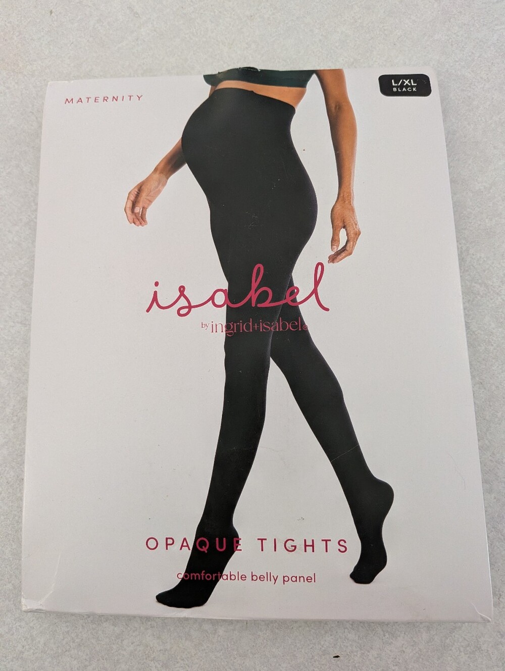 Isabel Maternity Opaque Tights With Belly Panel Black L/XL New